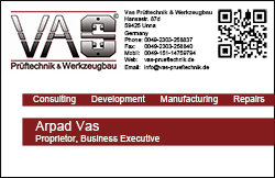 Business Card - Arpad Vas